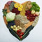 Food arranged in heart shape