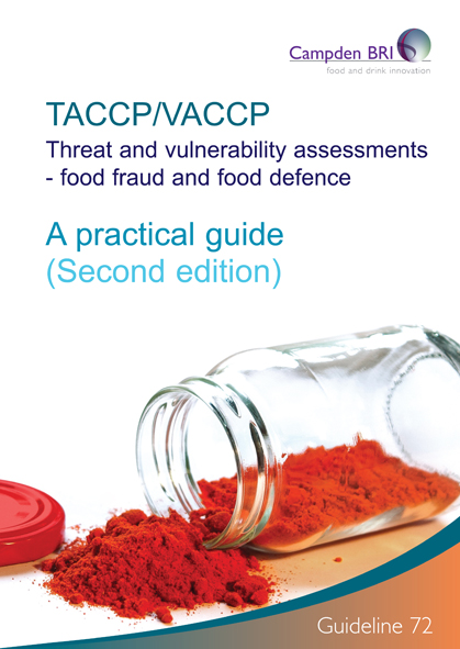 Cover for G72/2 TACCP/VACCP Threat and vulnerability assessments - food fraud and food defence a practical guide