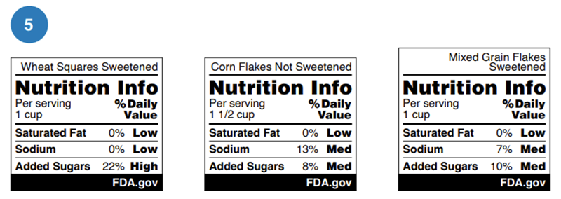 FDA nutrition info example 2