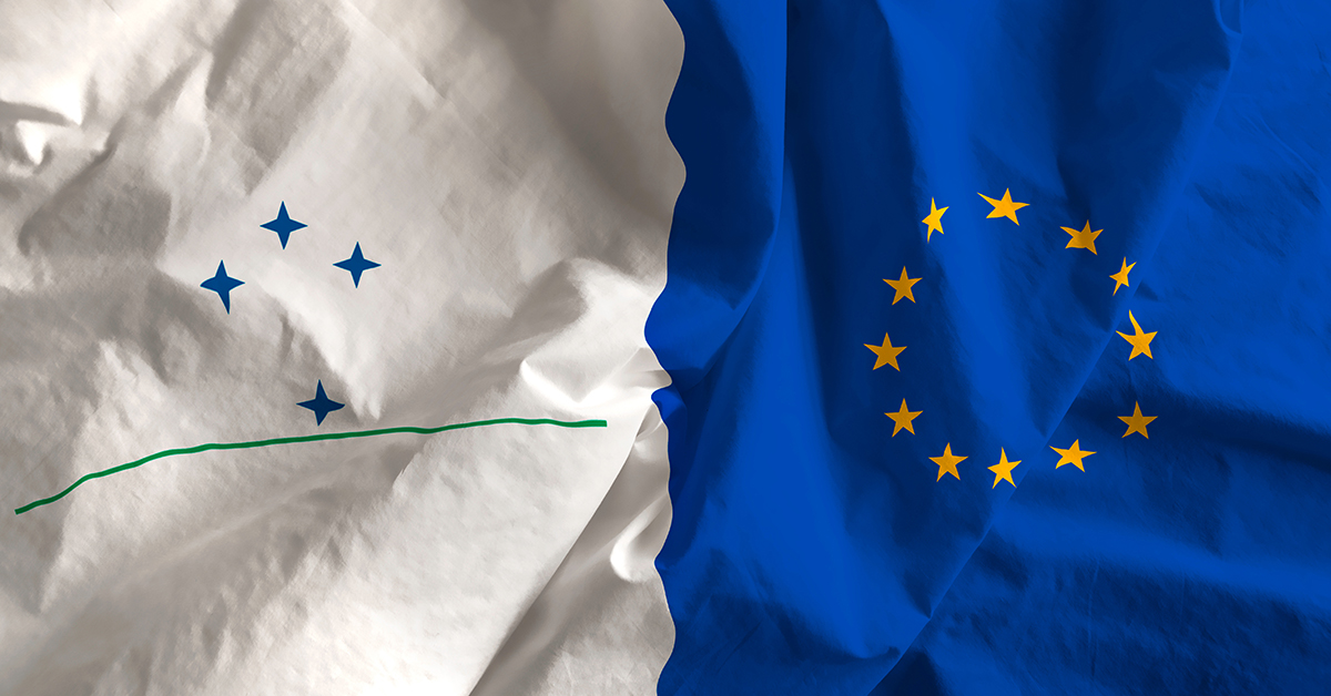 EU and Mercosur flags joined