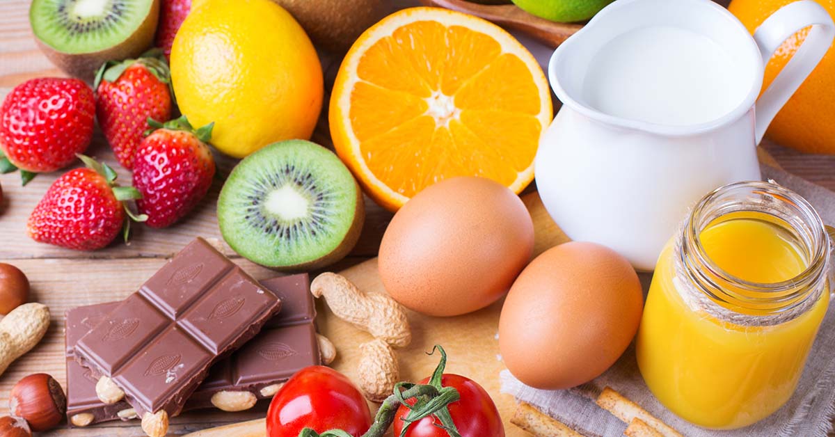 Selection of allergen related foods