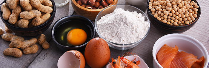 Selection of popular allergen foods