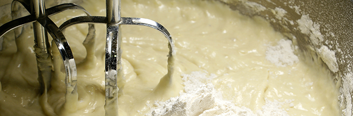 Batter in mixing bowl