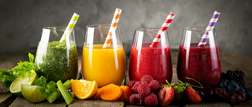 Colourful smoothies