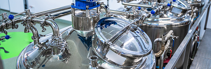 Fermentation tanks in factory