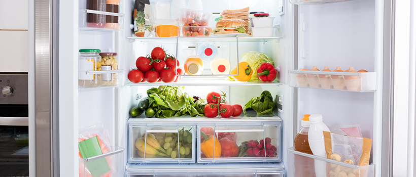 Fridge with fresh food