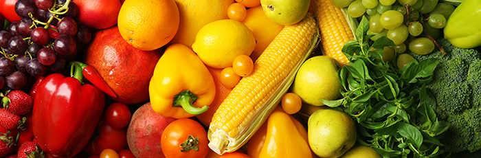 Selection of fruit and vegetables