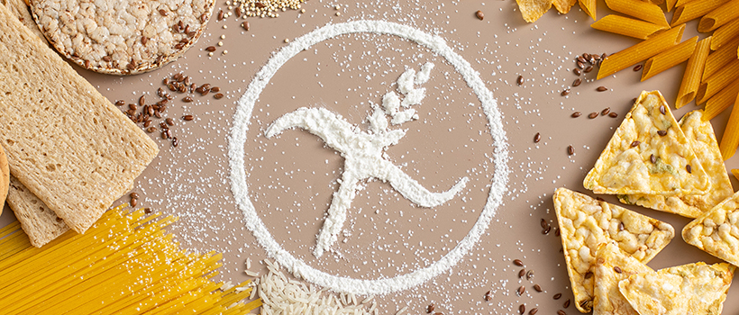 Gluten-free symbol written in flour