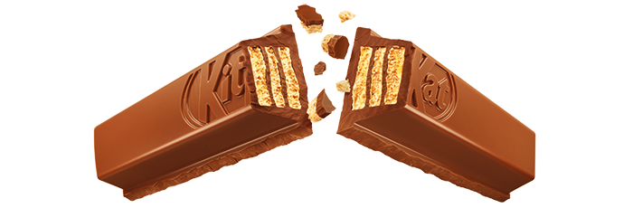 Kit-Kat snapped in half