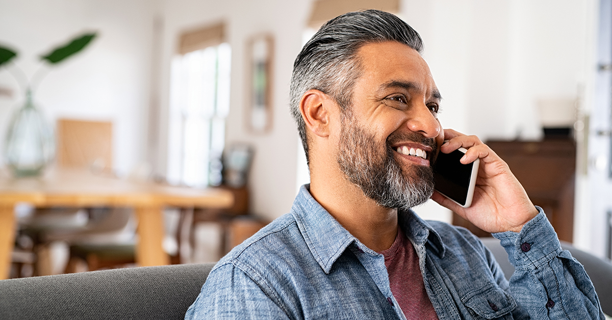 Man talking on mobile phone