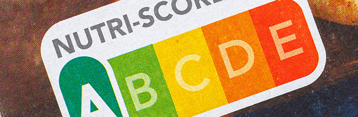 Nutri-score label on food packaging