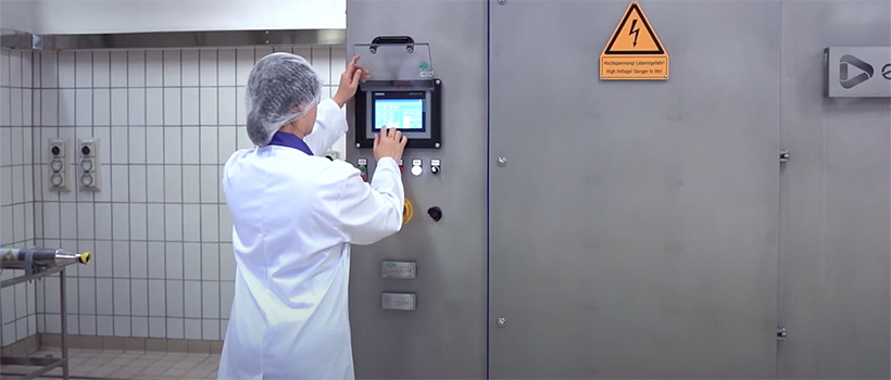 Factory worker operating plant kit