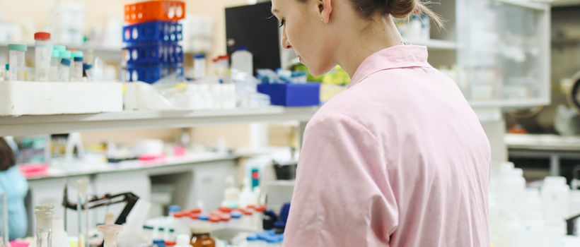 Scientist working in lab