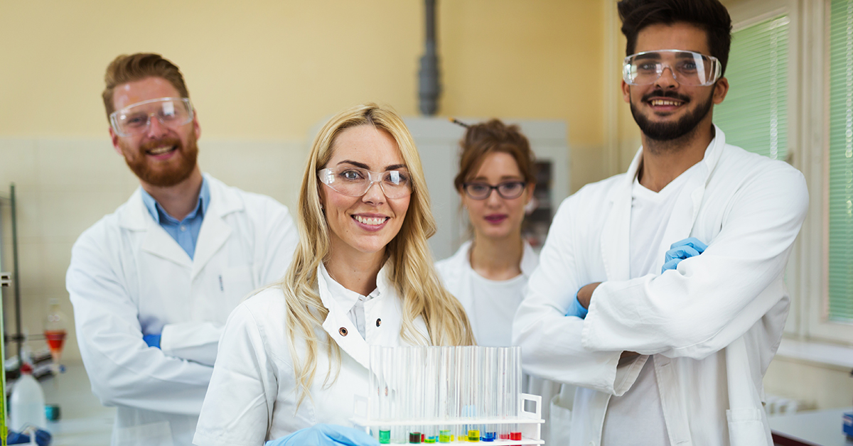 Young scientists in laboratory