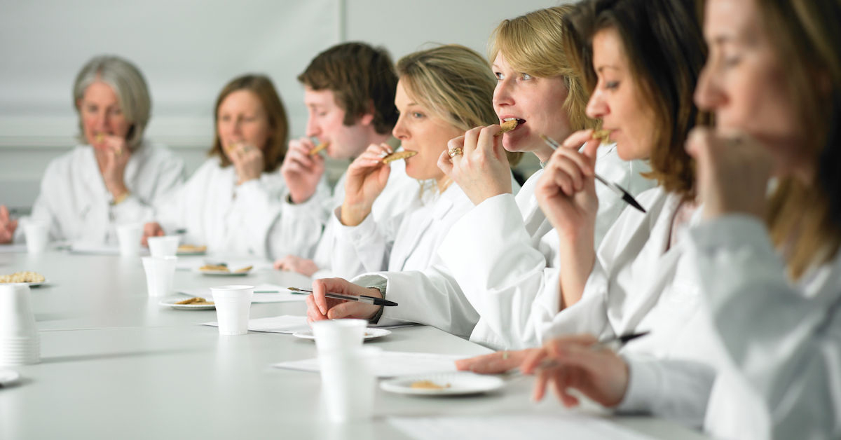 Sensory panel tasting food