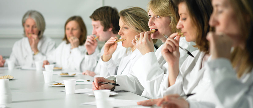 Sensory panel analysing biscuit product