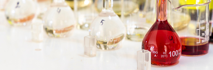 Wine analysis being carried out in laboratory