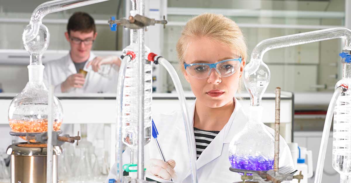 Young science worker in laboratory