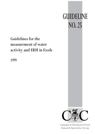 Cover for G25 Guidelines for the measurement of water activity and ERH in foods