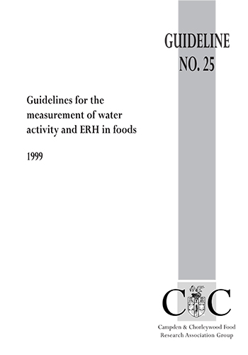 Cover for G25 Guidelines for the measurement of water activity and ERH in foods