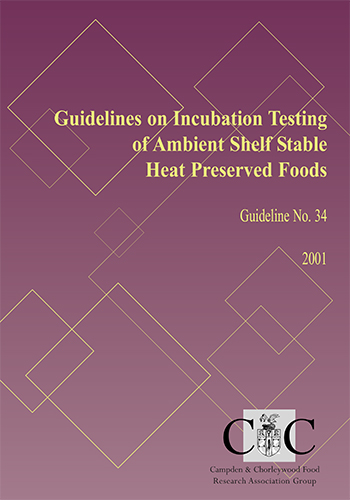 Cover for G34 Guidelines on the incubation testing of ambient shelf stable heat preserved foods