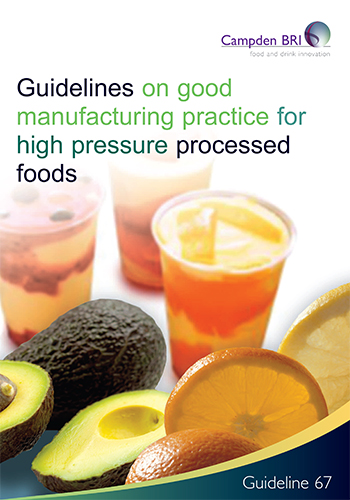 Cover for G67 Guidelines on good manufacturing practice for high pressure processed foods