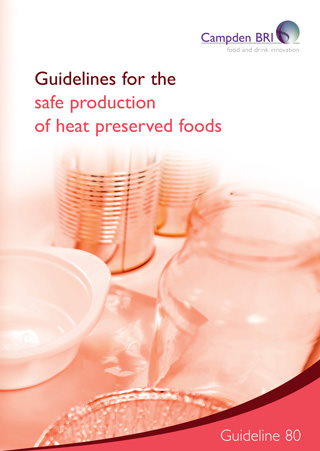 Cover for G80 Guidelines for the safe production of heat preserved foods