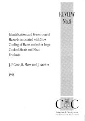 Cover for Review 8 Identification and prevention of hazards associated with slow cooling of hams and other large cooked meats and meat products