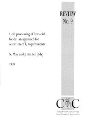 Cover for Review 9 Heat processing of low acid foods - an approach for the selection of Fo requirements